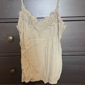 Abercrombie & Fitch Olive Green Lace Cami
